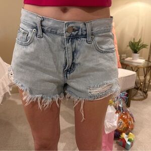 Pistola Blue Jean Shorts Distressed Cut-Off Style